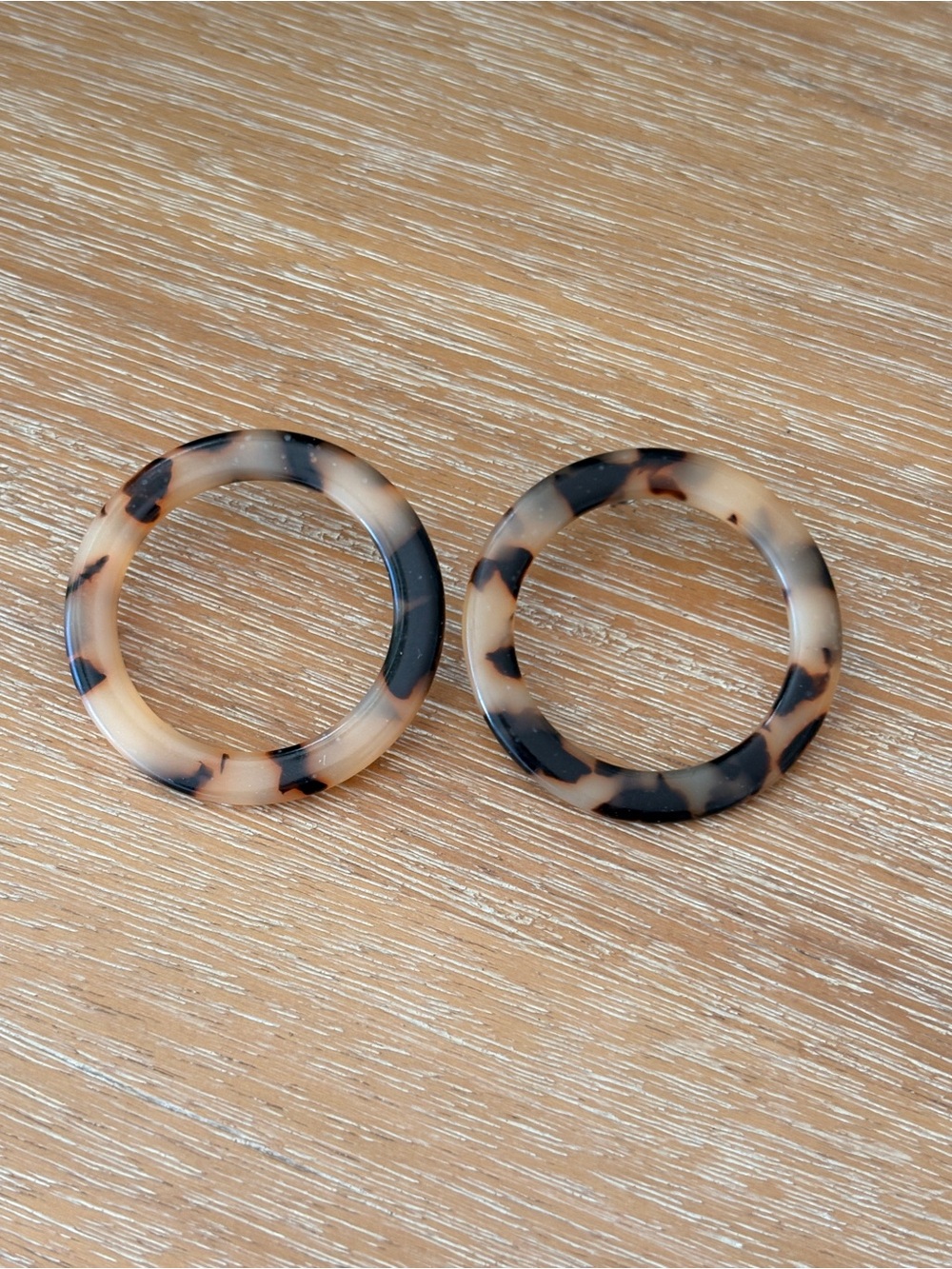 MACHETE Tortoiseshell Round Hoop Earrings - Nude Black